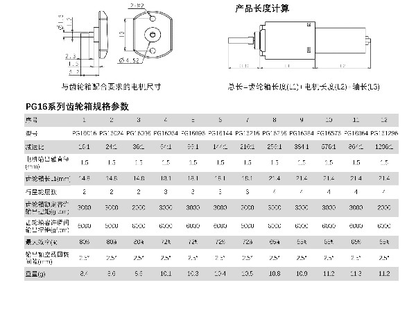 PG16係列行星齒輪電機
